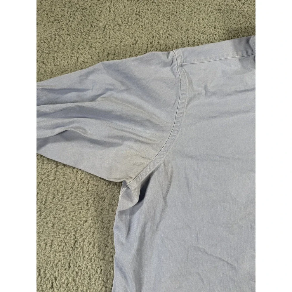 Vintage Ralph Lauren Shirt Mens 2XL Blue Denim Green Pony‎ Heavyweight Button Up